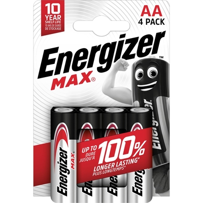 Product Αλκαλικές Μπαταρίες Energizer MAX AA LR6, 4 PIECES, ECO PACKAGING base image