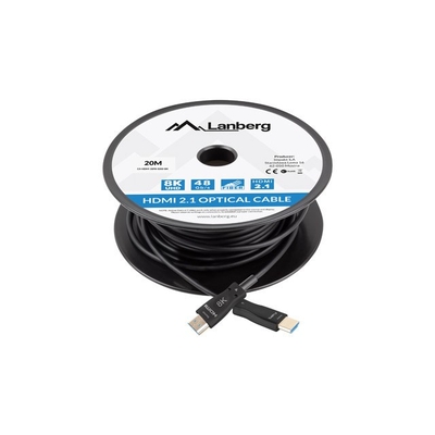 Product Καλώδιο HDMI Lanberg CA-HDMI-30FB-0200-BK optical M/M 20m v2.1 8K AOC base image