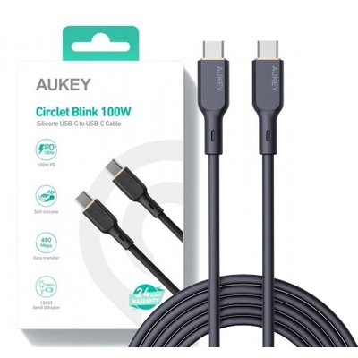 Product Καλώδιο USB Aukey CB-SCC101 Type-C Power Delivery PD 100W 5A 1m Silikon Black base image