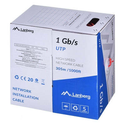 Product Καλώδιο Δικτύου Lanberg UTP 1GB/S 305M CCA WIRE RED base image
