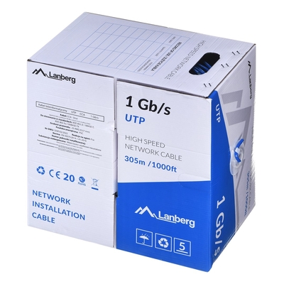 Product Καλώδιο Δικτύου Lanberg UTP 1GB/S 305M WIRE CCA BLUE base image