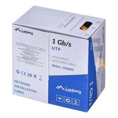 Product Καλώδιο Δικτύου Lanberg UTP 1GB/S 305M WIRE CCA ORANGE base image