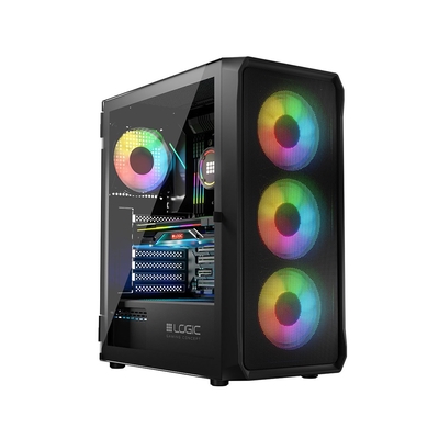 Product Κουτί Υπολογιστή Logic PORTOS ARGB MINIDI USB 3.0 Black base image