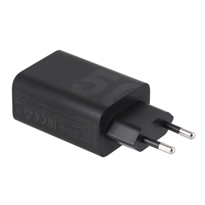 Product Φορτιστής Πρίζας Motorola TurboPower 50W Duo Type-C + USB-A w/ Type-C cable, Black base image