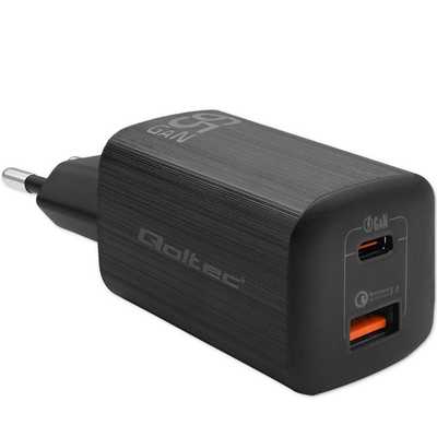 Product Φορτιστής Πρίζας Qoltec 50766 Black AC Fast charging Indoor base image