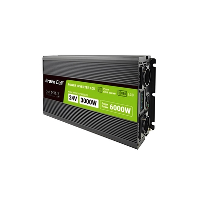 Product Inverter Αυτοκινήτου Green Cell LCD 24 V 3000W/60000W sinus adapter/inverter Auto Black base image