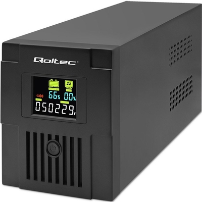 Product UPS Qoltec 53770 Line-Interactive 1.5 kVA 900 W 2 AC outlet(s) base image