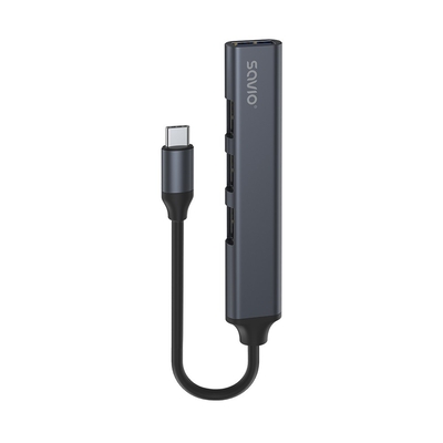 Product USB Hub Savio AK-70 USB-A - 3 ? USB-A 2.0, 1 ? USB-A 3.1 GEN 1, 4 in 1, 5 Gbps base image