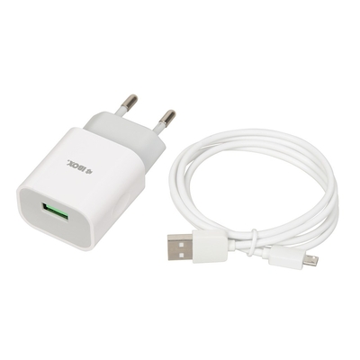 Product Φορτιστής Πρίζας iBox C-41 universal with micro USB cable, White base image