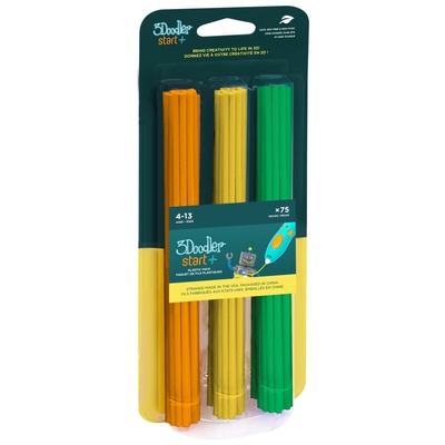 Product Filament 3Doodler Start 3DS-ECO-MIX2-75 3D printing Compostable plastic Green, Orange, Yellow 1 g base image