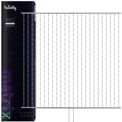 Product Διακοσμητικό Φωτιστικό Twinkly Matrix - 480 RGB LED Pearl-shaped lights, clear wire, 3.3x3.3ft F-plug type base image