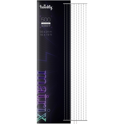 Product Διακοσμητικό Φωτιστικό Twinkly Matrix - 500 RGB LED Pearl-shaped lights, clear wire, 1.7x7.8ft F-plug type base image