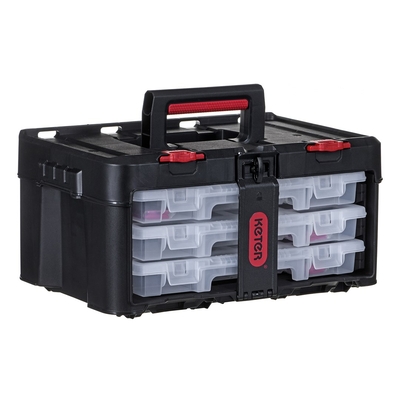 Product Εργαλειοθήκη Keter Stack'N'Roll (17210831/253380) with 3 organizers Black base image