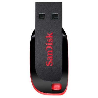 Product USB Flash 128GB SanDisk Cruzer Blade Type-A 2.0 Black, Red base image
