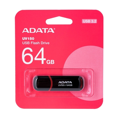 Product USB Flash 64GB Adata DashDrive UV150 Type-A 3.2 Gen 1 (3.1 Gen 1) Black base image