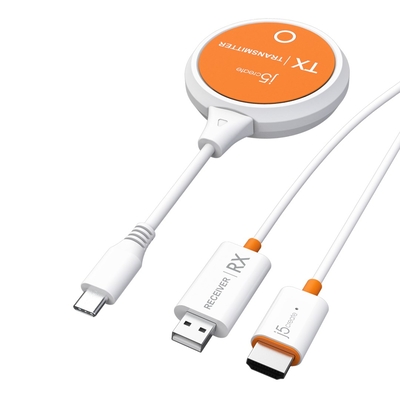 Product Αντάπτορας J5create JVAW62 ScreenCast Type-C Wireless Display HDMI Extender, White and Orange base image