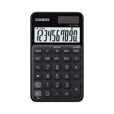 Product Αριθμομηχανή Casio POCKET SL-310UC-BK Black, 10 DIGIT DISPLAY base image