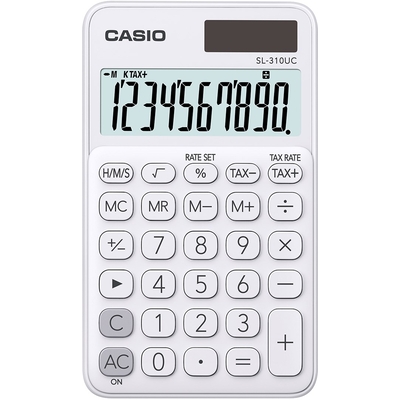 Product Αριθμομηχανή Casio POCKET SL-310UC-WE White, 10 DIGIT DISPLAY base image