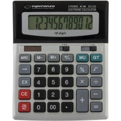 Product Αριθμομηχανή Esperanza ECL103 Desktop Basic Black, Gray base image