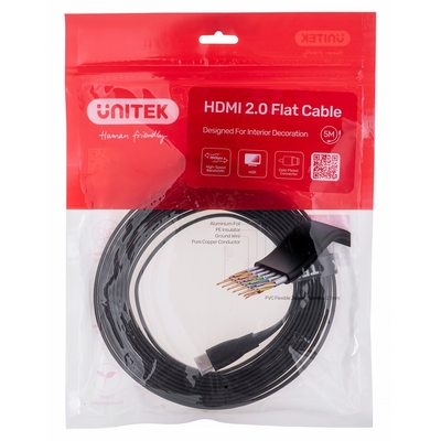 Product Καλώδιο HDMI Unitek 2.0 4K60HZ FLAT 5M C11063BK-5M - Type A (Standard) Black base image