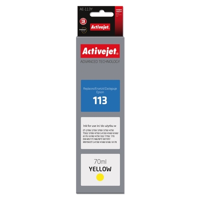 Product Μελάνι Συμβατό Activejet AE-113Y Ink (for Epson 113 C13T06B440; Supreme; 70 ml; yellow) base image