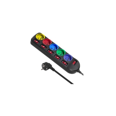 Product Πολύπριζο Maclean MCE204M Power 1.5 m 5 AC outlet(s) Indoor Black, Multicolour base image