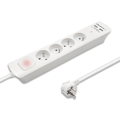 Product Πολύπριζο Qoltec 50282 surge protector White 4 AC outlet(s) 230 V 1.8 m base image