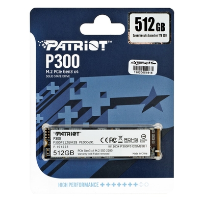 Product Σκληρός Δίσκος M.2 SSD 512GB Patriot P300 PCI-EX4 NVME base image