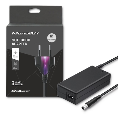 Product Φορτιστής Laptop 65W Qoltec 51519 Dell, 19.5V, 3.34A, 7.4*5.0+pin base image