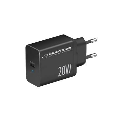 Product Φορτιστής Πρίζας Esperanza EZC104K mains charger 20W Black base image