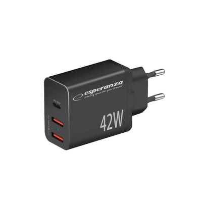 Product Φορτιστής Πρίζας Esperanza EZC106K mains charger 42W Black base image