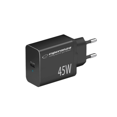 Product Φορτιστής Πρίζας Esperanza EZC108K mains charger 45W Black base image