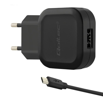 Product Φορτιστής Πρίζας Qoltec 50195 12W, 5V, 2.4A, USB + Micro USB cable base image