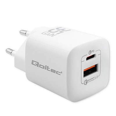 Product Φορτιστής Πρίζας Qoltec 50763 White AC Fast charging Indoor base image