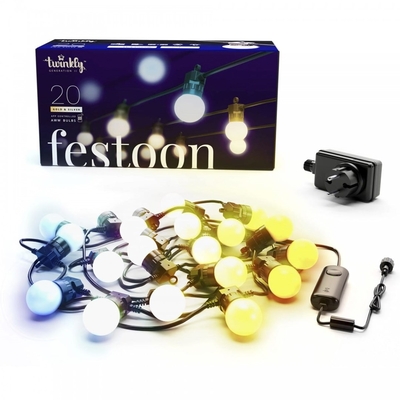 Product Χριστουγεννιάτικα Λαμπάκια Light chain Twinkly Feston 20 bulbs AWW LED 10 m (TWF020GOP-BEU) base image