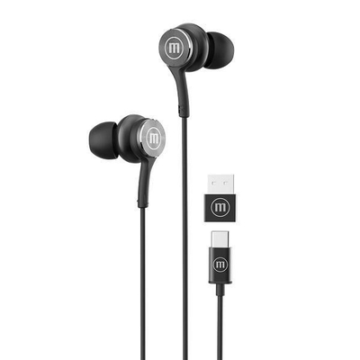 Product Handsfree Ακουστικά Maxell XC1 USB-C wired with USB-A adapter Black base image