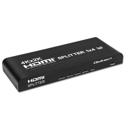 Product HDMI Splitter Qoltec 51798 Active 4 x HDMI 4K x 2K / 3.4Gb/s base image