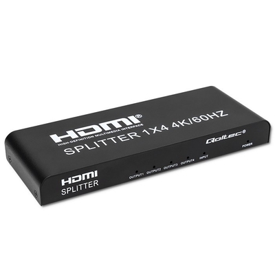 Product HDMI Splitter Qoltec 51799 Active 4 x HDMI 4K x 2K / 6Gb/s / 60Hz base image