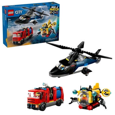 Product Lego City 60462 Helicopter, Fire Truck And Submarine Remix base image