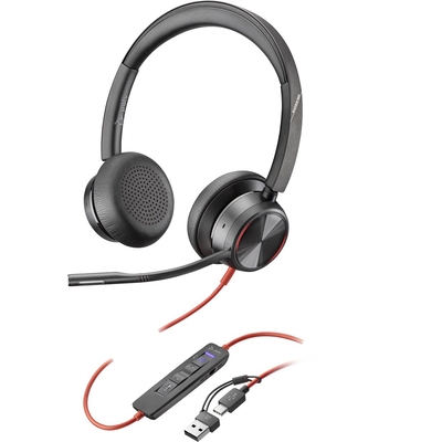 Product Multimedia Ακουστικά Poly Blackwire 8225 Stereo Microsoft Teams Certified USB-C +USB-C/A Adapter base image