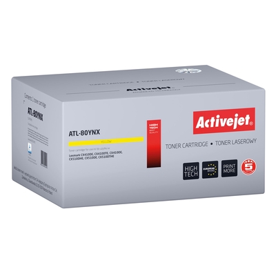 Product Toner Συμβατό Activejet ATL-80YNX (Lexmark 80C2HYE, Supreme| 3000 pages| yellow) base image