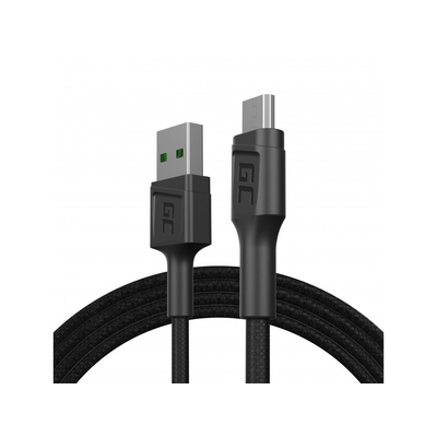 Product Καλώδιο USB Green Cell KABGC20 USB 2.0 1.2 m A Micro-USB B Black base image