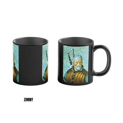 Product Κούπα Κεραμική Cenega Heat Reveal The Witcher 3 Game Art Chronicles - Geralt & Vincent van Gogh 450 ml Black base image