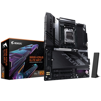 Product Μητρική Κάρτα Gigabyte B850 AORUS ELITE WIFI7 - AMD Ryzen 9000 Series CPUs, 14+2+2 Phases VRM base image