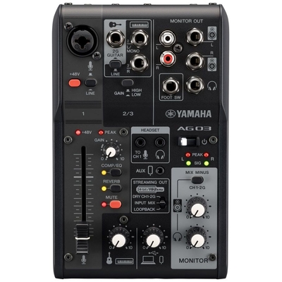 Product Μίκτης Yamaha AG03 MK2 - 3-channel live streaming with USB audio interface, Black base image