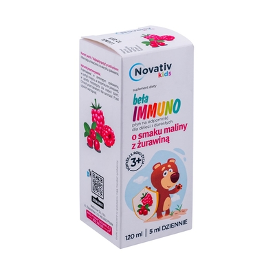 Product Συμπλήρωμα Διατροφής Novativ Kids Beta Immuno liquid for immunity 120ml base image
