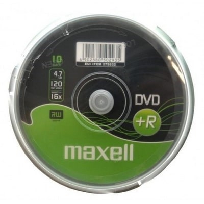 Product DVD Maxell M160 blank 4.7GB DVD+R 10 pc(s) base image