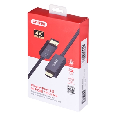 Product Καλώδιο DisplayPort Unitek 1.2, HDMI, 4K@60HZ, 1,8M, V1608A base image