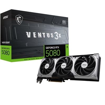 Product Κάρτα Γραφικών MSI VENTUS GeForce RTX5080 16G 3X OC NVIDIA GeForce RTX 5080 16GB GDDR7 base image