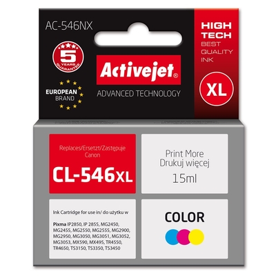 Product Μελάνι Συμβατό Activejet AC-546NX for Canon CL-546XL; 15 ml; cyan, magenta, yellow base image